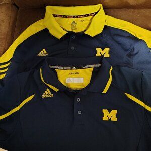 University of Michigan 2 polo shirts size XL Adidas